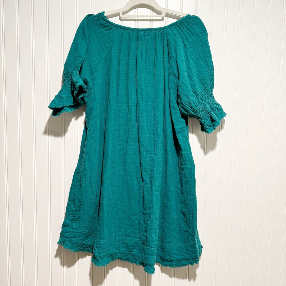 Natural Life Sienna Teal Cotton Gauzy Dress Size L/XL - Picture 9 of 9